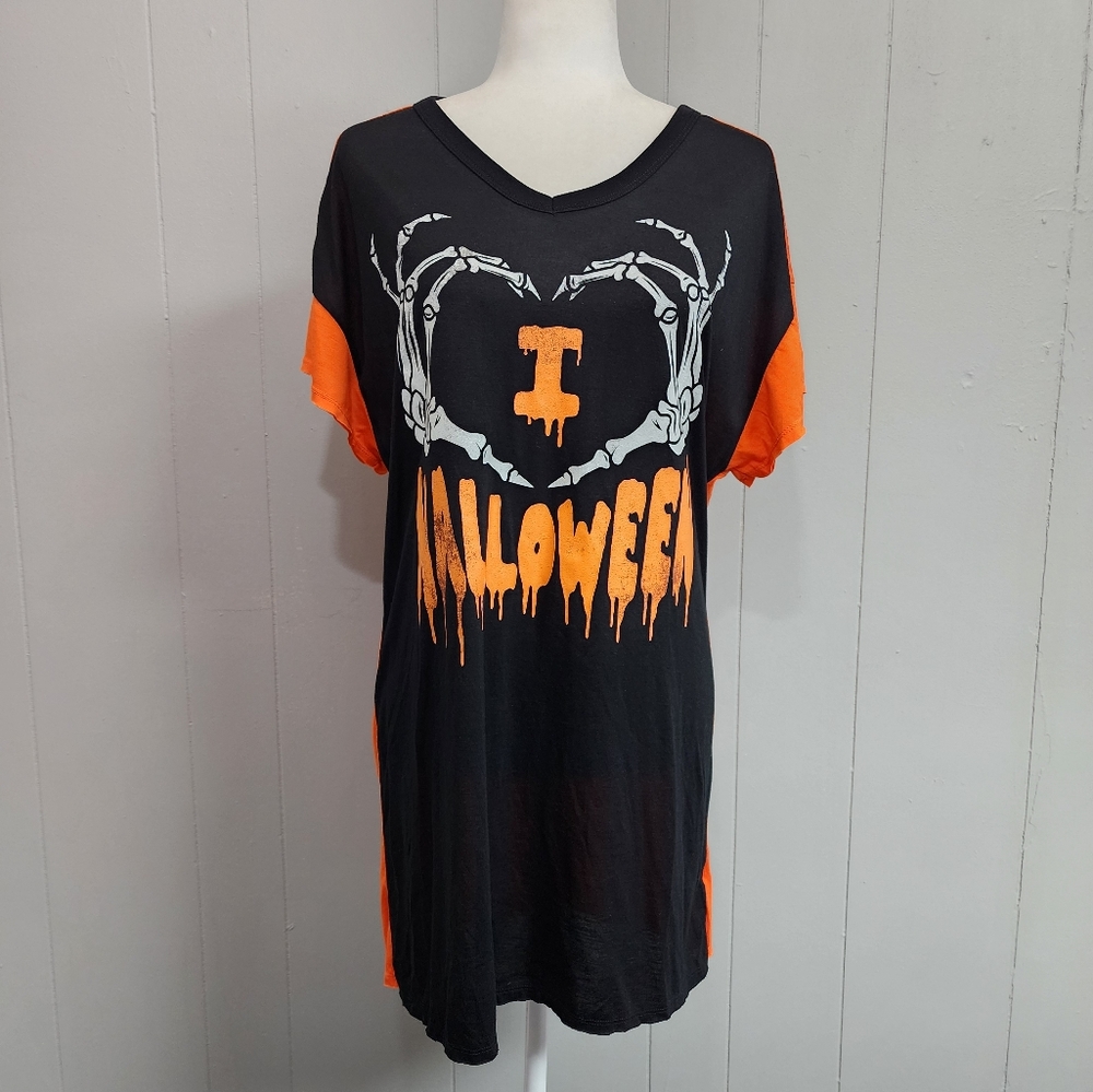 Celebrate Halloween I 💜 Halloween Sleepwear Dress Y2K Oversized Size M